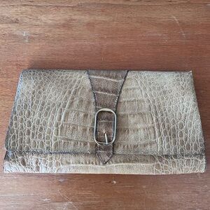 Vintage Crocodile Embossed Clutch/Shoulder Bag